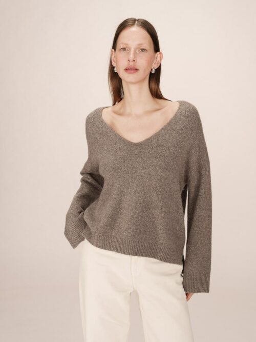 Pull en lurex taupe SALVADOR