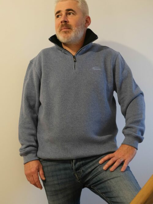 Sweat TRIEUX bleu chiné Cap Marine