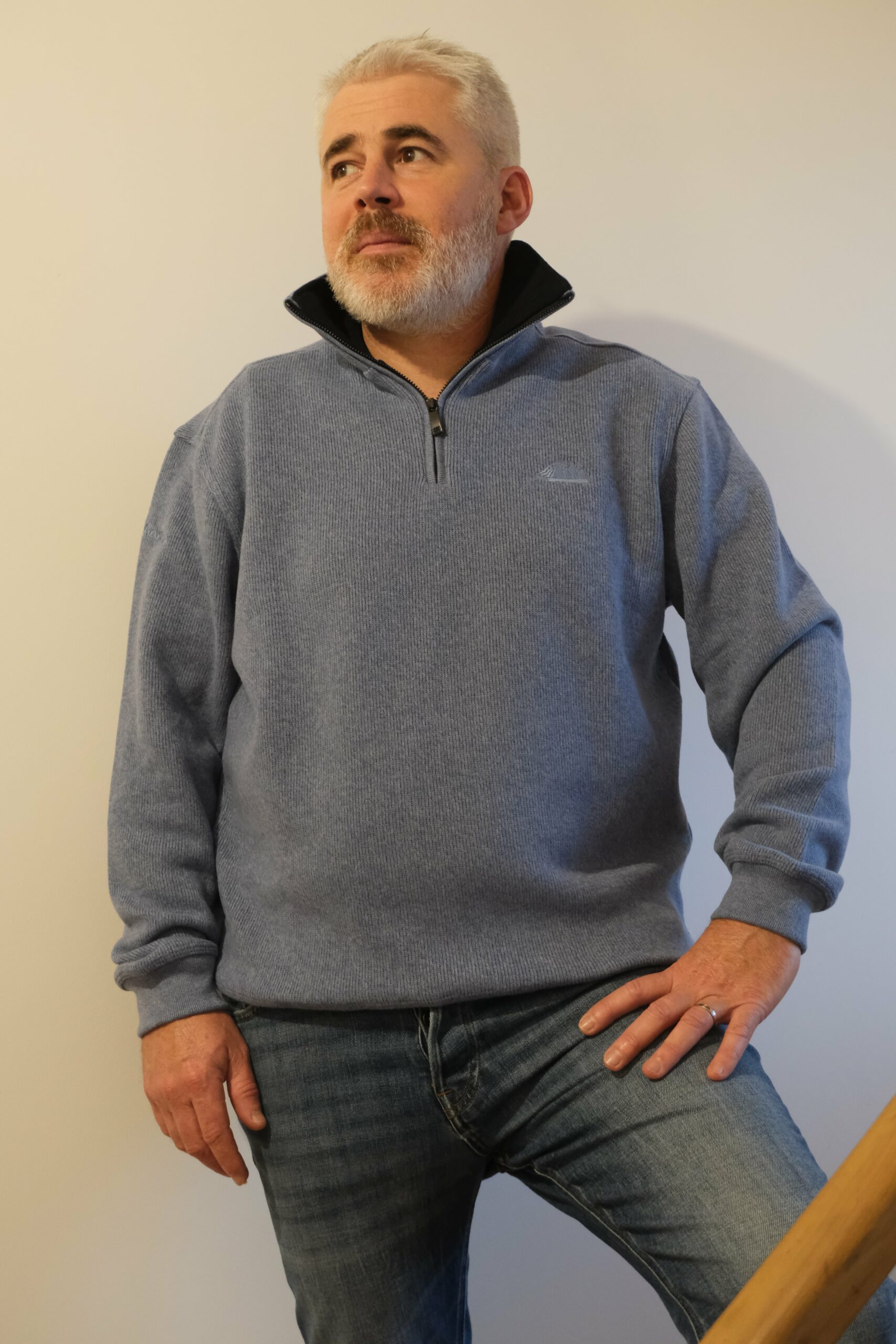 Sweat TRIEUX bleu chiné Cap Marine