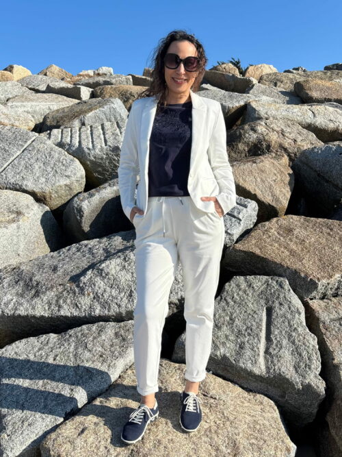 Veste Blazer et pantalon RIZETTA Blanc