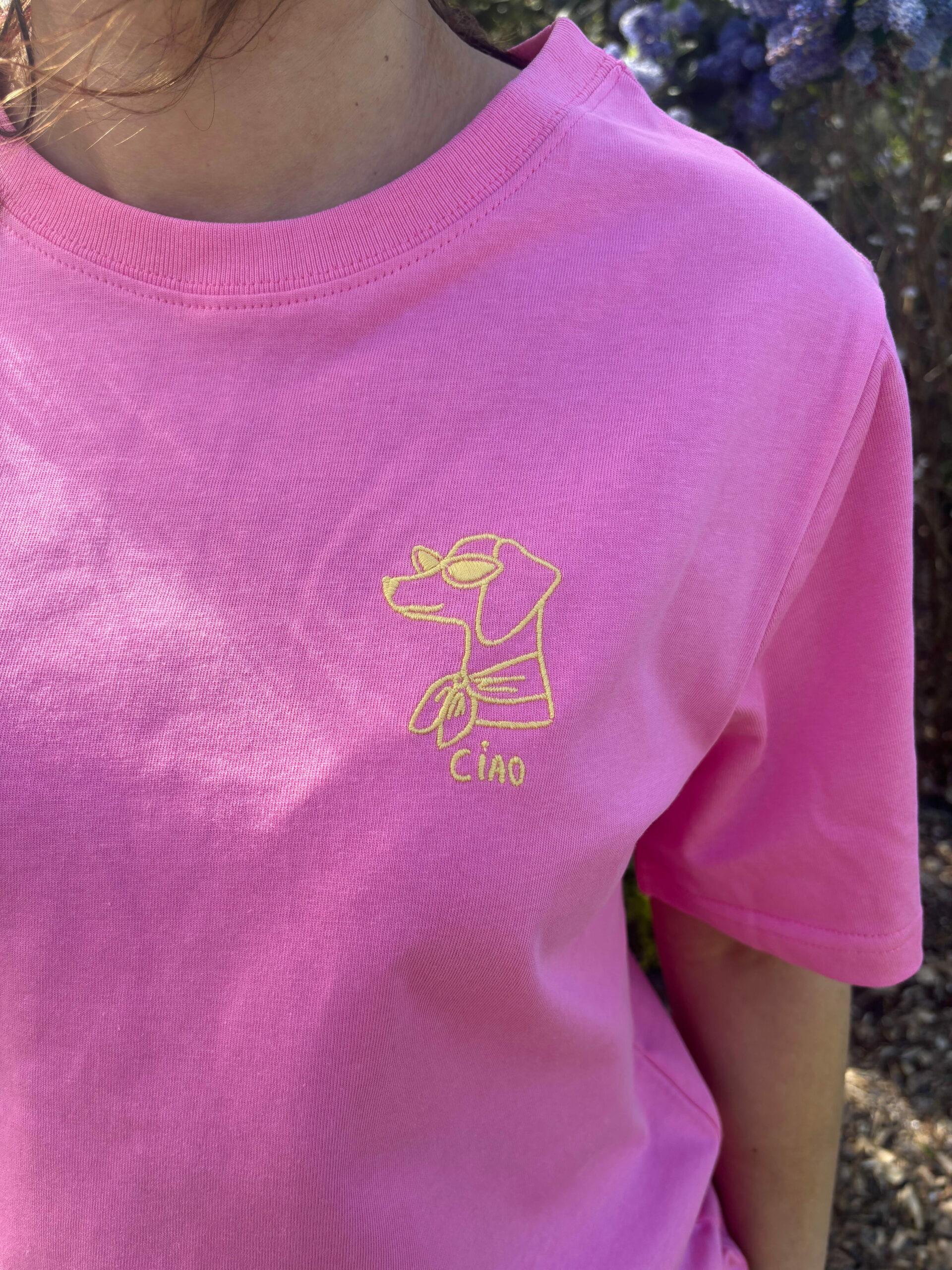 T-shirt Chien SACHA Fushia